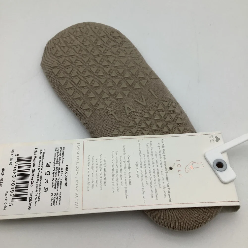 Tavi Grip Lola Socks Shitake Geo Womens Yoga‎ Pilates Barre Size Medium New
